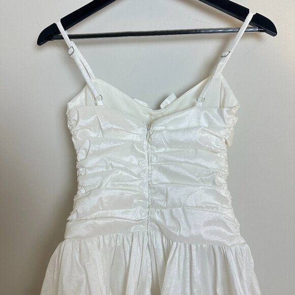 FOR LOVE & LEMONS Whipped Cream Taffeta Mini Dress in White Size X-Small - Picture 8 of 13